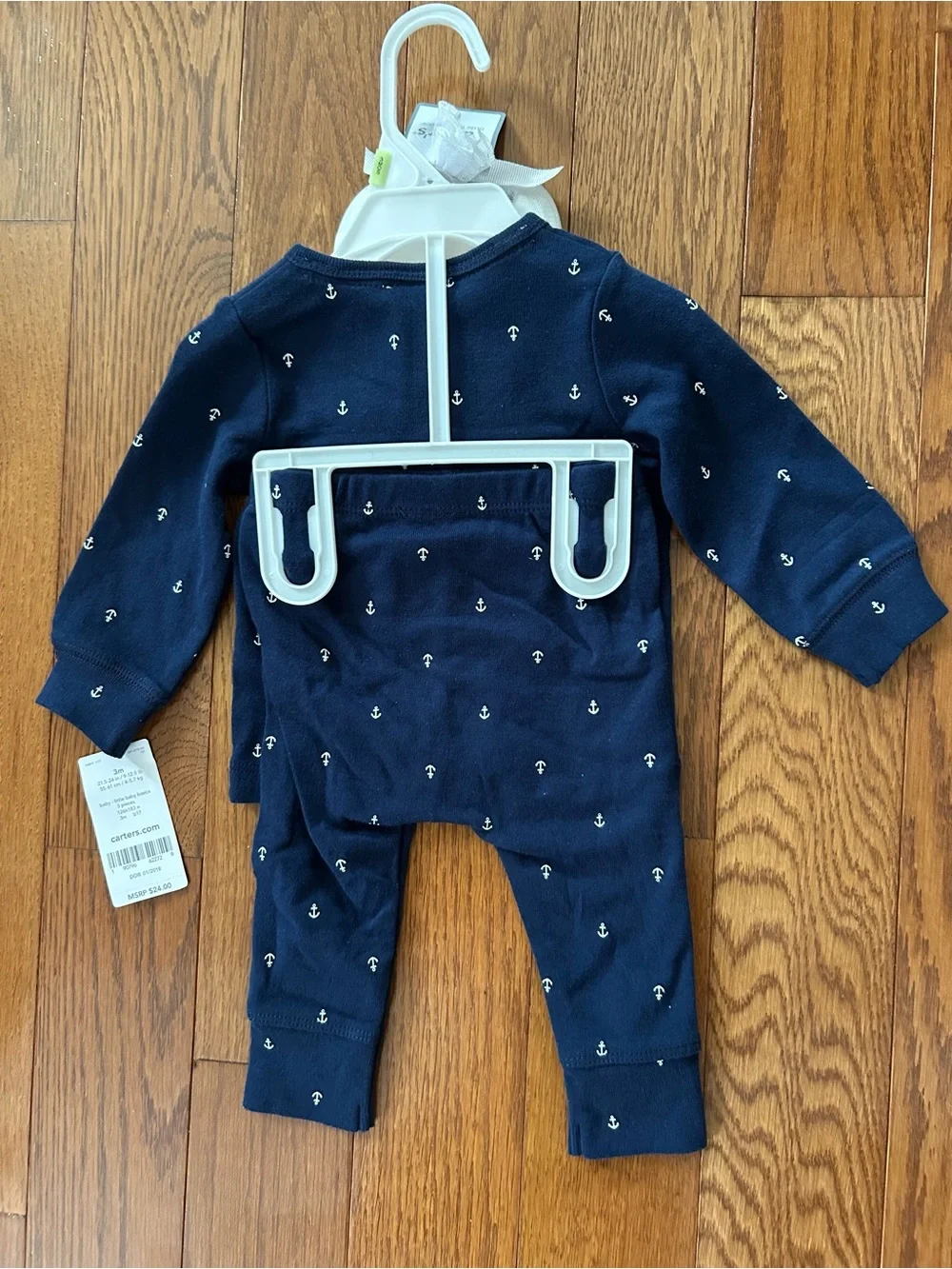 Carter's Navy Long Sleeve Nautical Baby 3 Piece Set with Whale Bodysuit 3M NWT